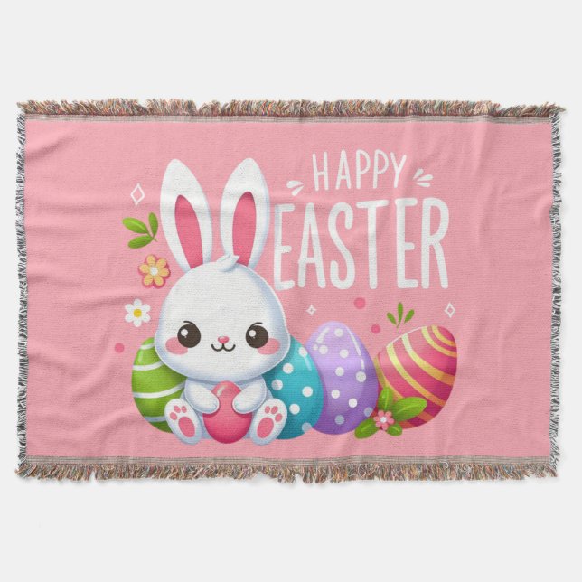 Manta Cálido, rosa, conejito de Pascua (Anverso)