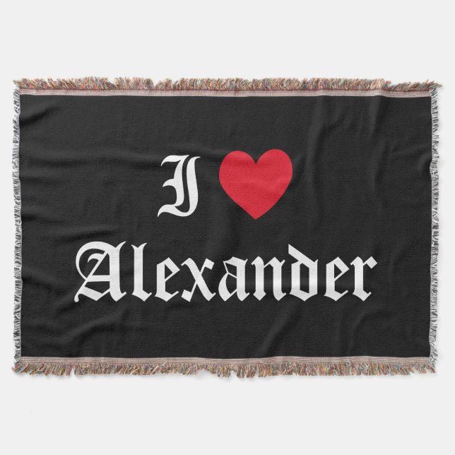 Manta Caligrafía que amo a Alexander (Anverso)