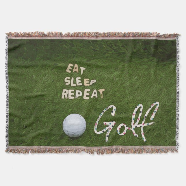 Manta Cama de Eat Sleep Golf Throw (Anverso)