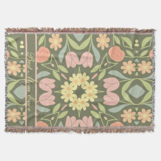 Manta Cama de hilados florales de Boho personalizada