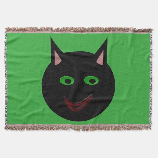 Manta Cama de lanza de gato negro de Halloween (Anverso)