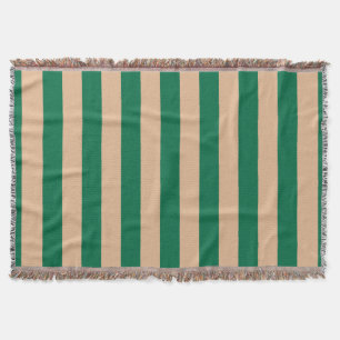 Manta Camello beige y raya verde clásico