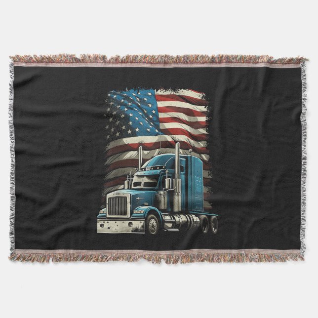 Manta Camionero Bandera Estadounidense Para Camión Patri (Anverso)