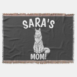 Manta Camiseta de Mamá Gata, Personalizar, Maine Coon, G