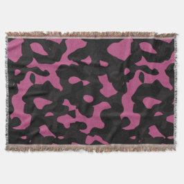 Manta Camo abstracto rosa y negro texturizado