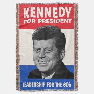 Manta Campaña Vintage JFK Kennedy para Presidente 1960