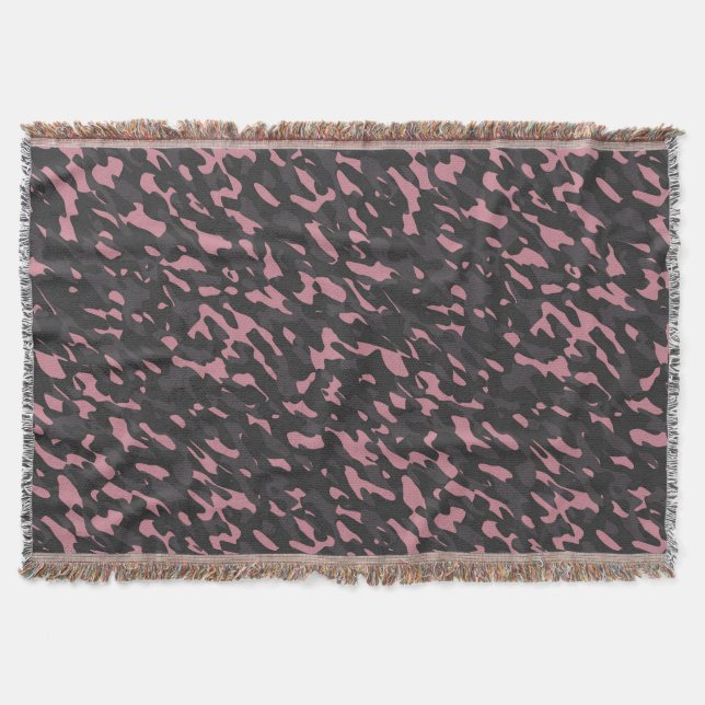 Manta camuflaje abstracto rosa y gris (Anverso)