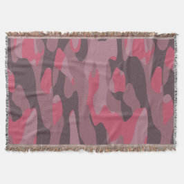 Manta Camuflaje abstracto rosa y malva