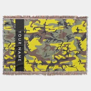 Manta Camuflaje amarillo y marrón Tu nombre Personaliza