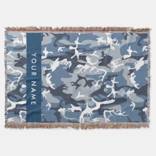 Manta Camuflaje azul de nieve de invierno Tu nombre pers