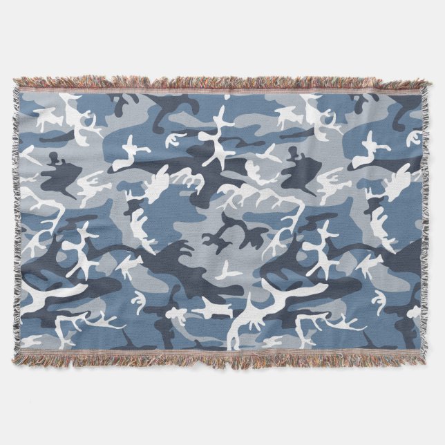 Manta Camuflaje azul de nieve en invierno, ejército (Anverso)