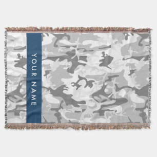 Manta Camuflaje Gris Nieve de Invierno Personaliza tu no