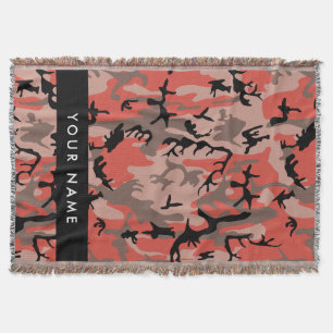 Manta Camuflaje Rojo y Marrón Personaliza tu nombre