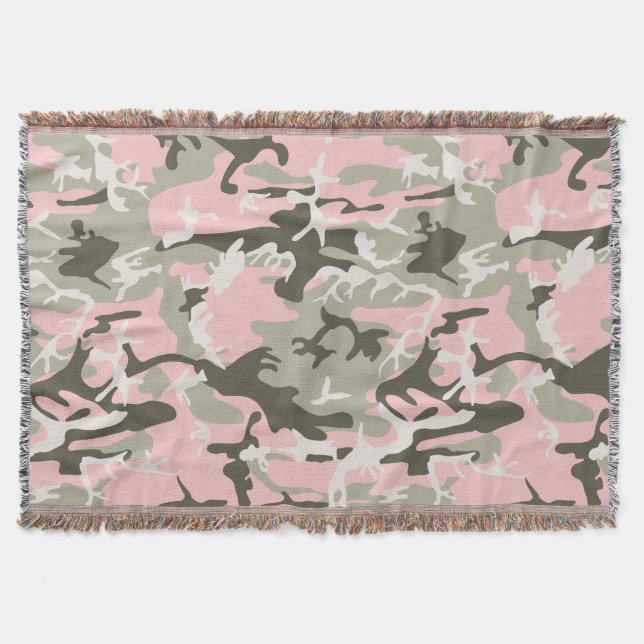 Manta Camuflaje rosa y verde, militar, militar (Anverso)