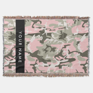Manta Camuflaje rosa y verde Personaliza tu nombre