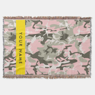 Manta Camuflaje rosa y verde Personaliza tu nombre