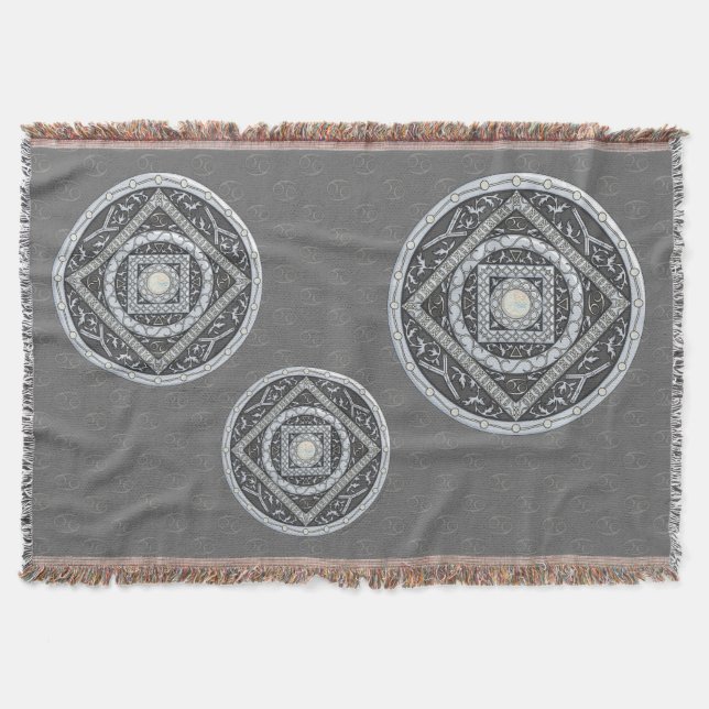 Manta Cáncer Mandala Throw Blanket (Anverso)