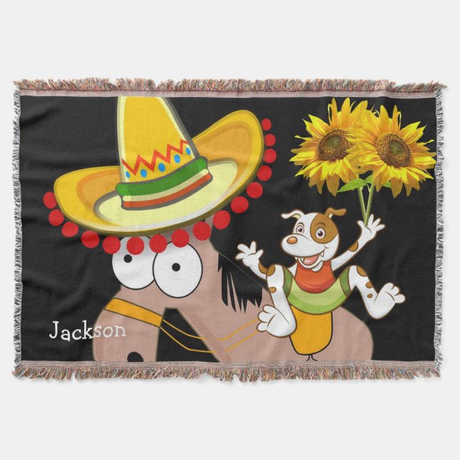 Manta Cañeta de flor de caballo de girasol (Anverso)