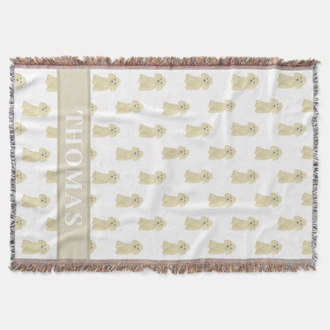 Manta Caniche personalizado (dorado beige rubio) (Anverso)