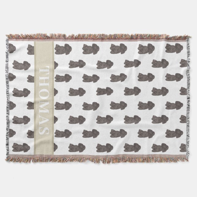 Manta Caniche Personalizado (Negro) (Anverso)