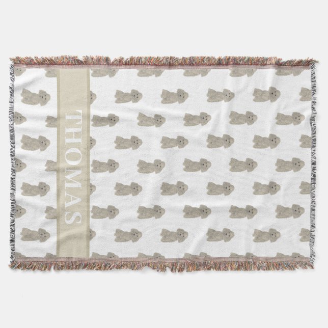 Manta Caniche Personalizado (Plata Gris)  (Anverso)