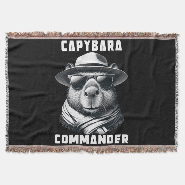 Manta Capibara Con Gafas De Sol Capy Comandante (Anverso)