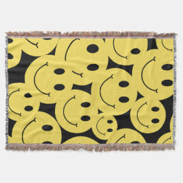 Manta cara amarilla feliz sonríe negra