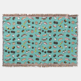 Manta Caracteres de sushi Patrón Caracteres de sushi de