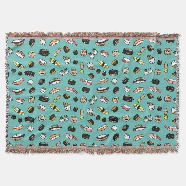 Manta Caracteres de sushi Patrón Caracteres de sushi de  (Anverso)