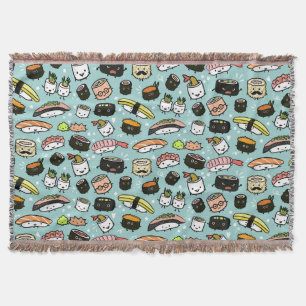 Manta Caracteres de sushi Patrón Caracteres de sushi de