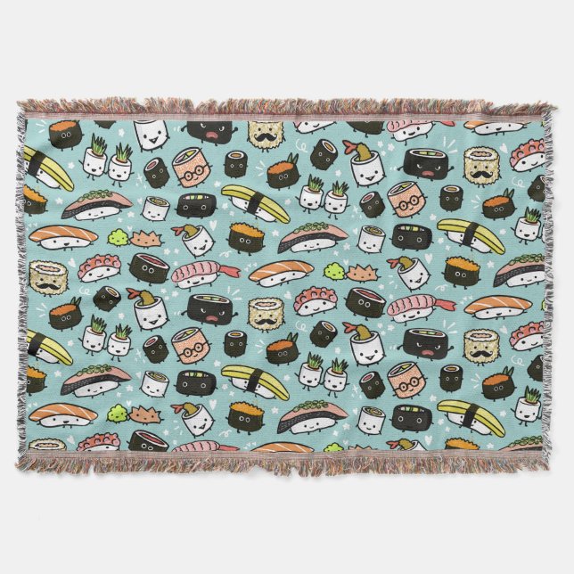 Manta Caracteres de sushi Patrón Caracteres de sushi de  (Anverso)