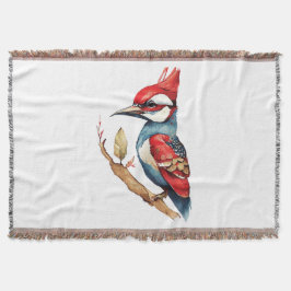 Manta Carpintero rojo y azul