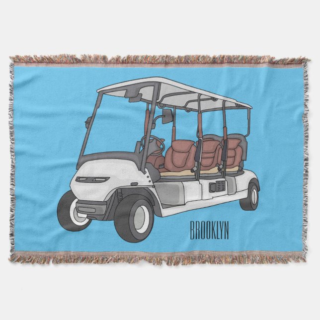 Manta Carro de golf / ilustracion personalizado de coche (Anverso)