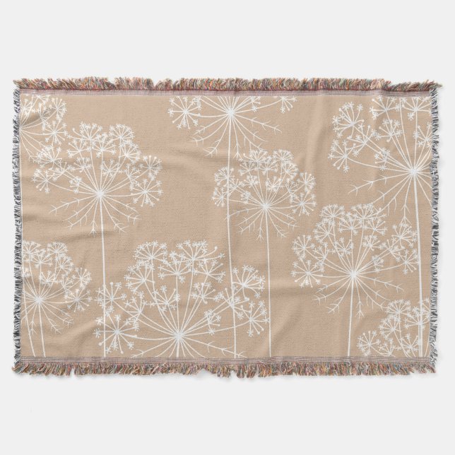 Manta Carrot Flower Silhouette Soft Beige  (Anverso)