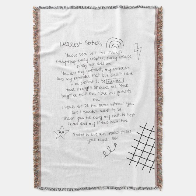 Manta Carta a la hermana (Frente vertical)