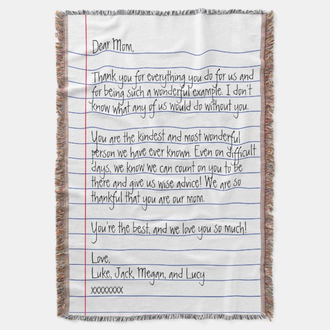 Manta Carta escrita a mano moderna sobre papel en línea  (Frente vertical)