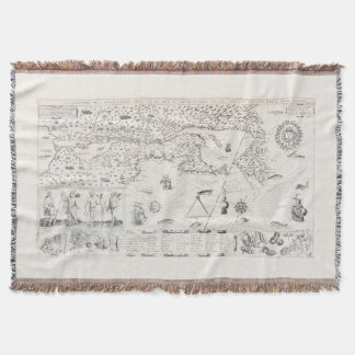 Manta Carta Francesa Canadá (Quebec) por Champlain 1612