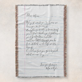 Manta Carta manuscrita personalizada Mensaje de amor par