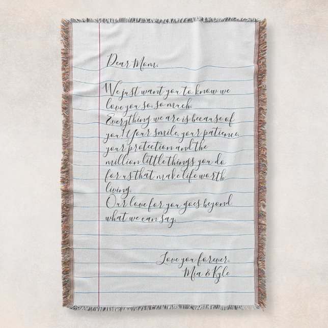 Manta Carta manuscrita personalizada Mensaje de amor par (Subido por el creador)