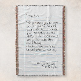 Manta Carta manuscrita personalizada Mensaje de amor par