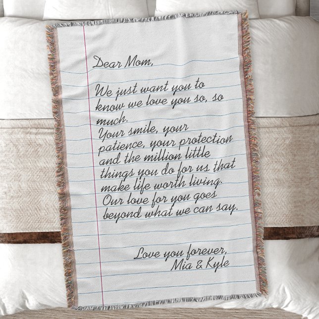 Manta Carta manuscrita personalizada Mensaje de amor par (Subido por el creador)