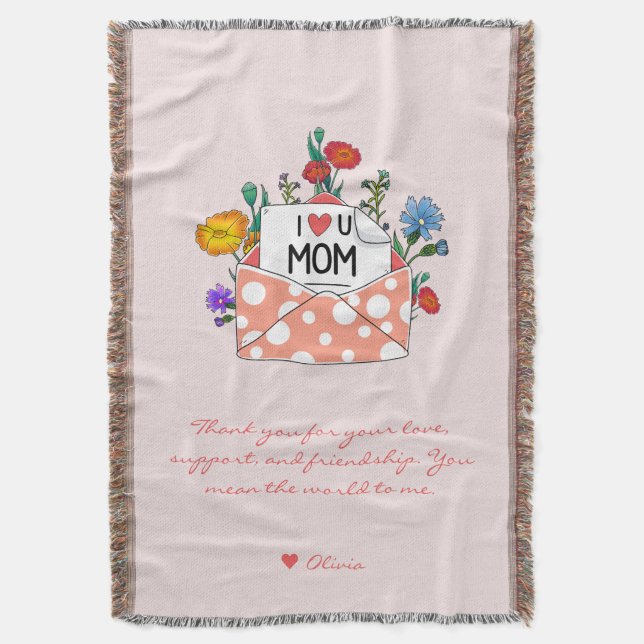Manta Carta personalizada a Mom Blanket Worow Throw (Frente vertical)