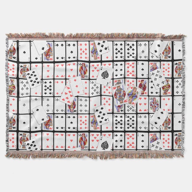 Manta Cartas de Jugar Póquer Euchre Throw Blanket (Anverso)