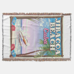 Manta Cartel de viaje a la playa Jibacoa Cuba