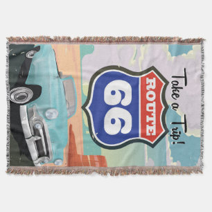 Manta Cartel de viaje de vacaciones vintage Ruta 66