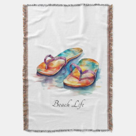 Manta Casa de Verano de Chanclas Personalizadas Bienveni