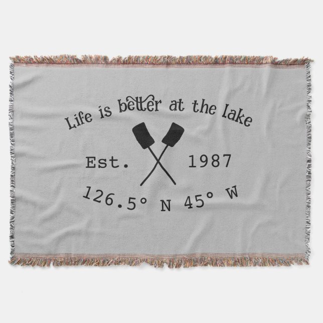 Manta Casa del lago. Fecha año personalizado coordenadas (Anverso)