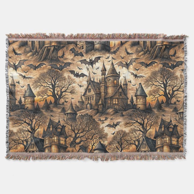 Manta Casa embrujada vintage (Anverso)