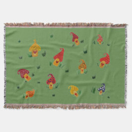 Manta Casas de hongos Throw Blanket
