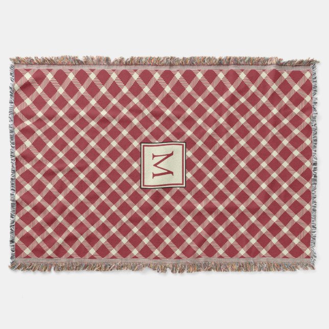 Manta Casual Classic Red Plaid con Monograma (Anverso)